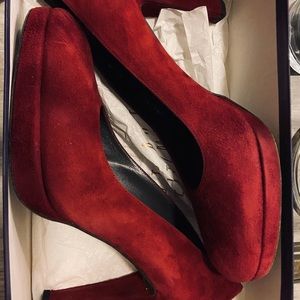 Stuart Weitzman Scarlet Suede Pumps